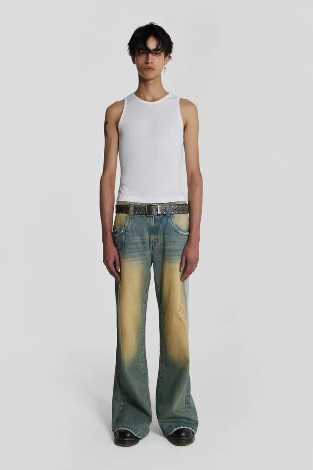 Jaded London Sand Wash Blaze Jeans Men Bootcut Jeans