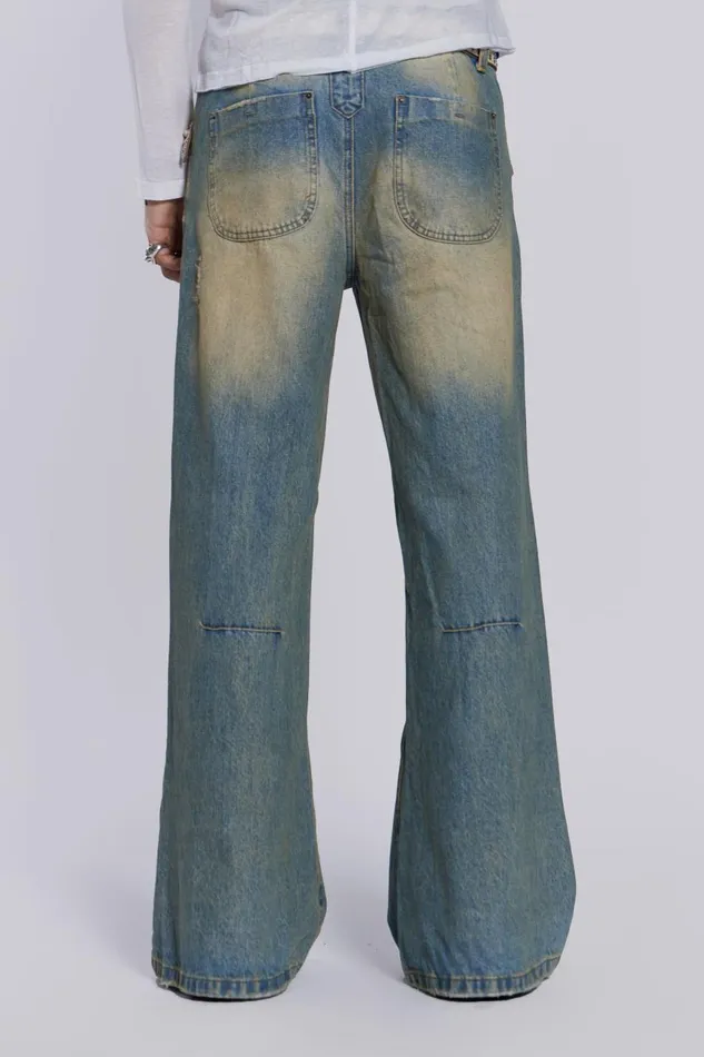 Jaded London Sand Wash Blaze Jeans Men Bootcut Jeans