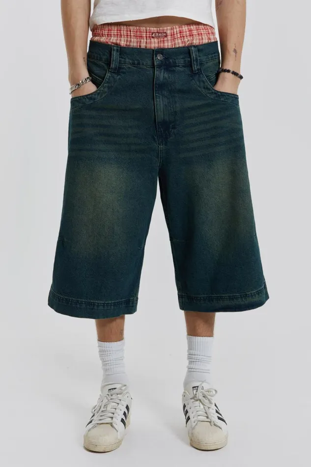 Jaded London Sandblast Denim Jorts Men Shorts and Jorts