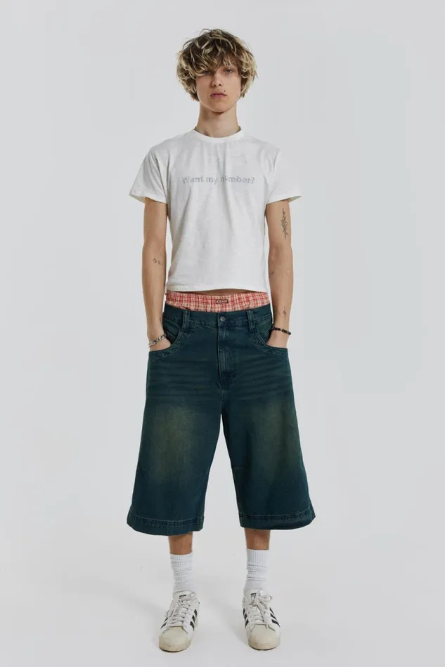 Jaded London Sandblast Denim Jorts Men Shorts and Jorts