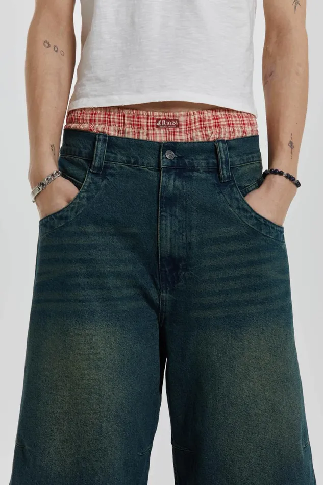 Jaded London Sandblast Denim Jorts Men Shorts and Jorts
