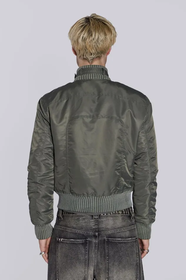 Jaded London Schott Khaki MA1 Bomber Jacket Men Outerwear