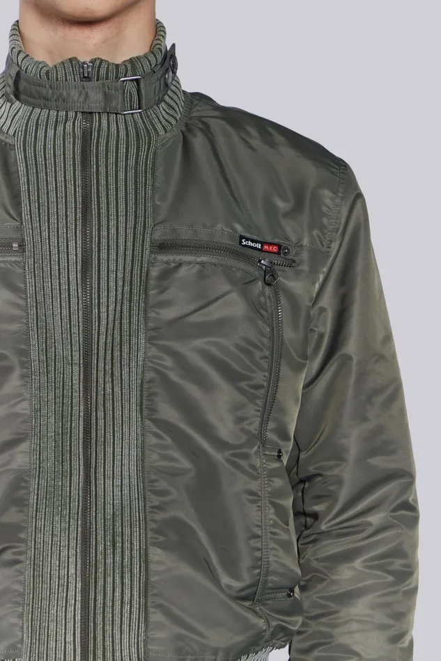 Jaded London Schott Khaki MA1 Bomber Jacket Men Outerwear