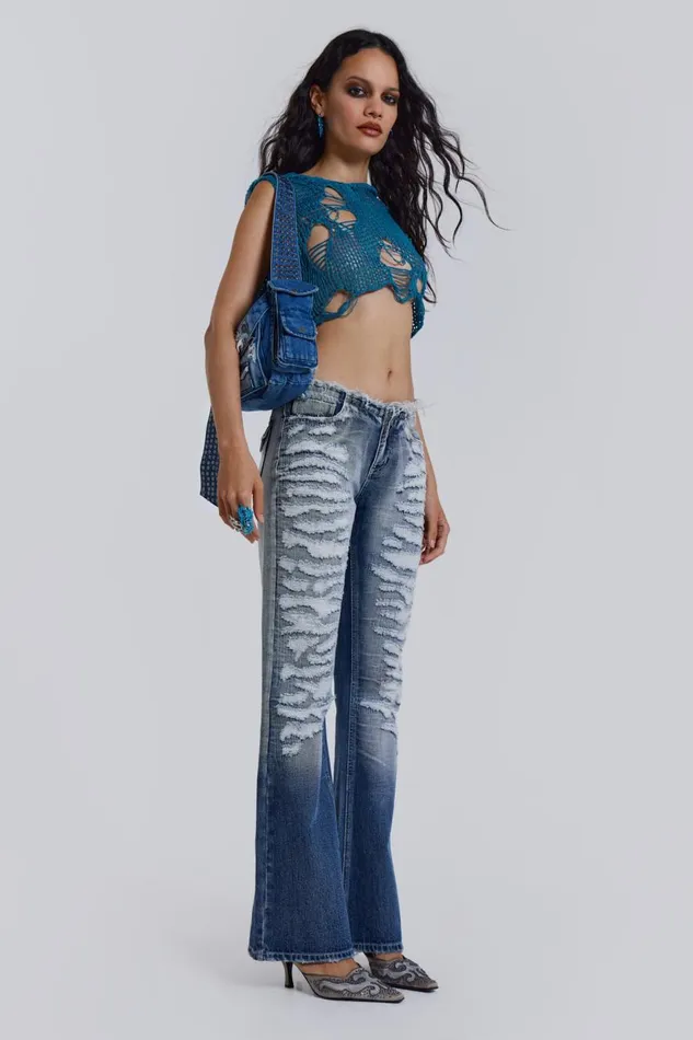 Jaded London Scratchy Low Rise Jeans Women Jeans