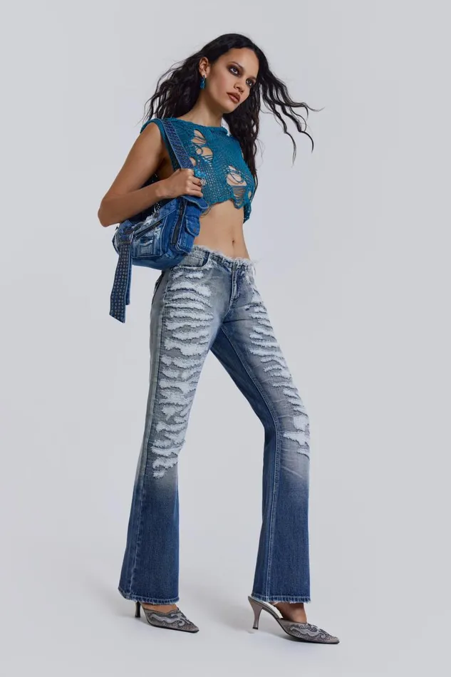 Jaded London Scratchy Low Rise Jeans Women Jeans
