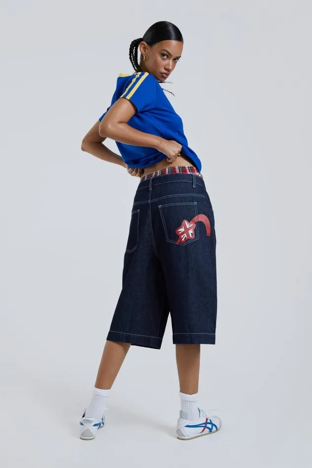 Jaded London Selvedge Jumbo Jorts Women Jeans