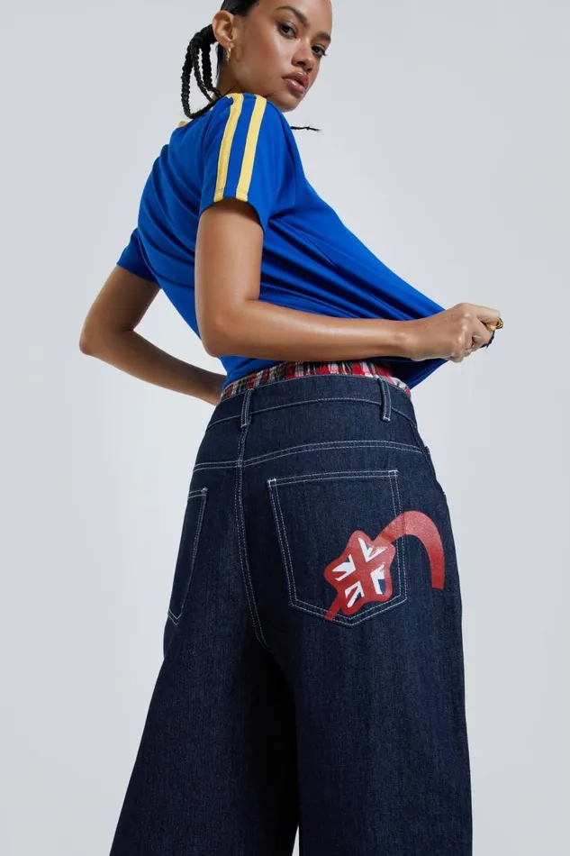 Jaded London Selvedge Jumbo Jorts Women Jeans