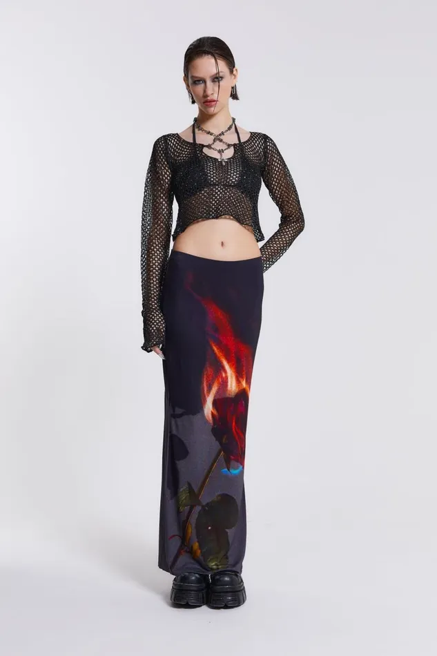 Jaded London Sequin Crochet Bead Top Women Knitwear