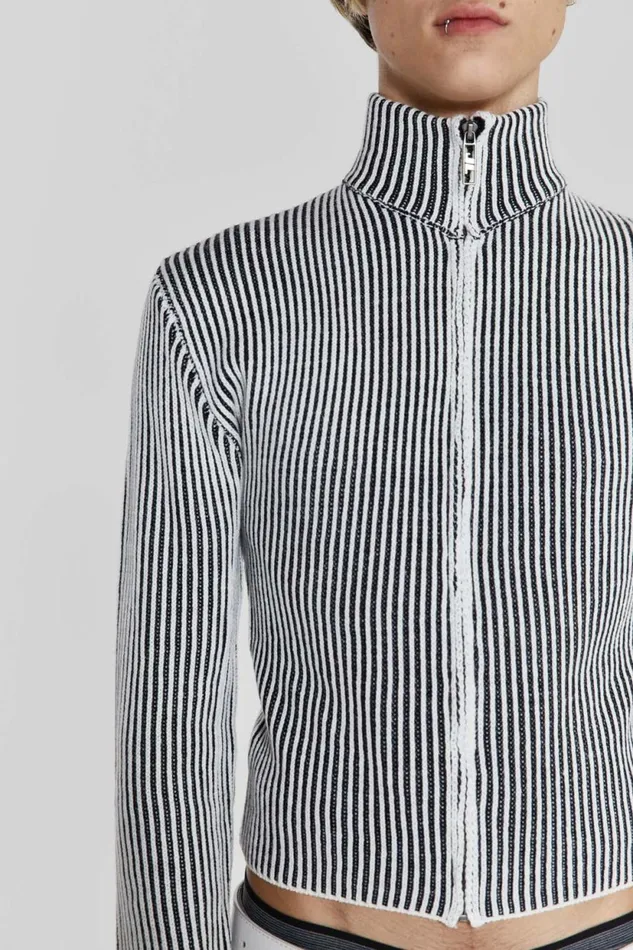 Jaded London Shadow Knitted Track Top Men Knitwear