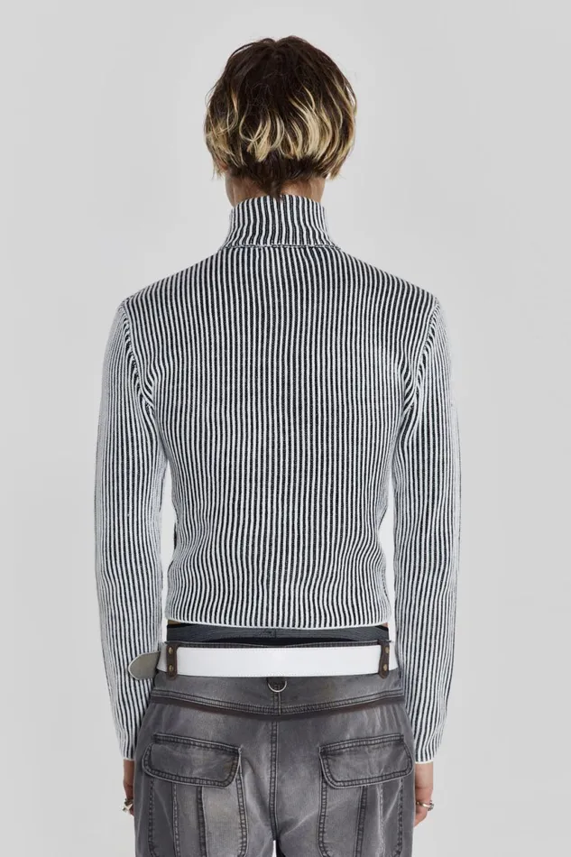Jaded London Shadow Knitted Track Top Men Knitwear