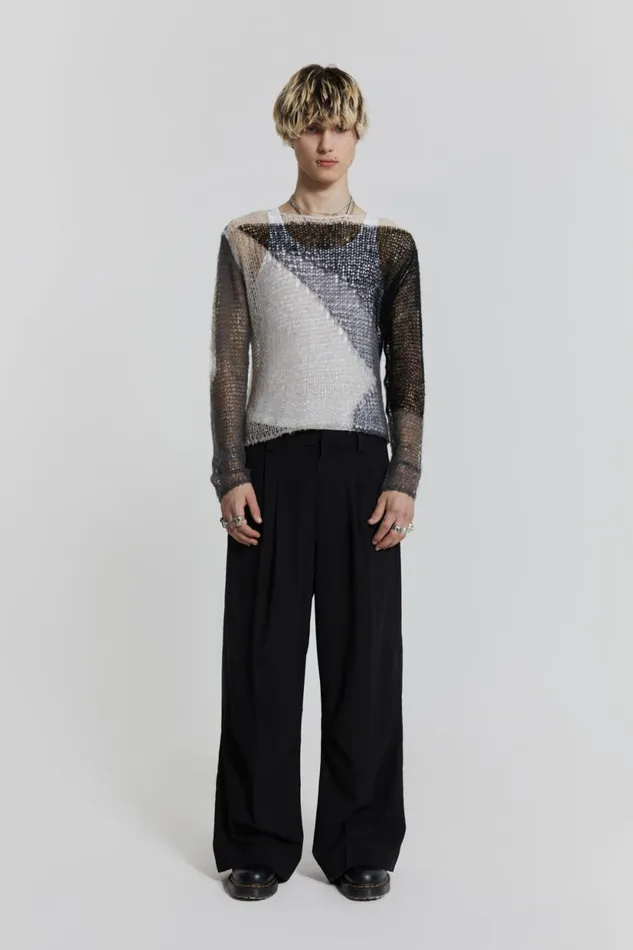 Jaded London Shrunken Abstract Knit Men Knitwear