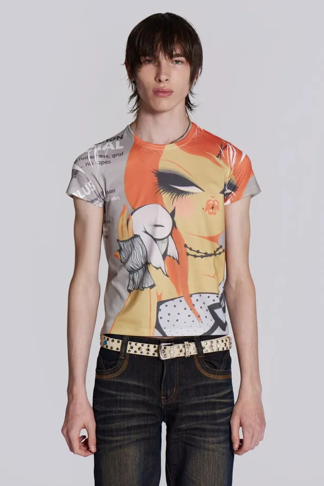 Jaded London Sleazenation Cartoon Print Tee Men TShirts and Vests