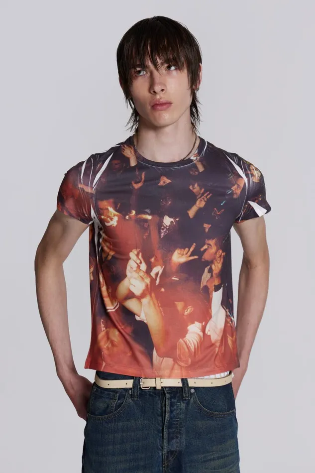 Jaded London Sleazenation Crowd Print Tee Men TShirts and Vests