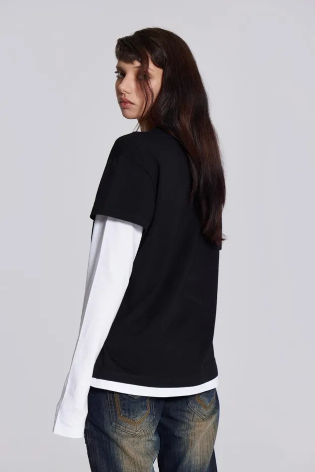 Jaded London Sleazenation Double Layer Kiss Tee Women TShirts