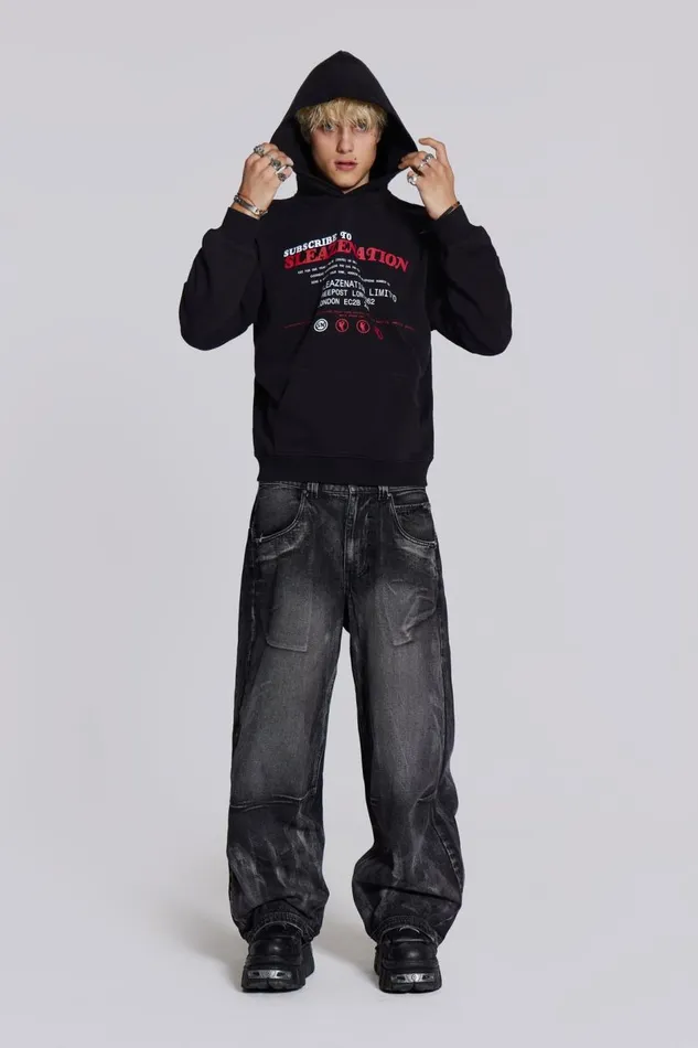 Jaded London Sleazenation Limited Hoodie Men Hoodies and Sweatshirts