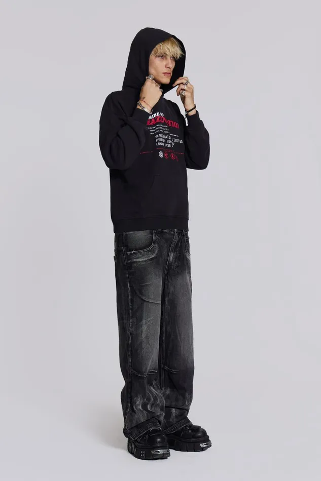 Jaded London Sleazenation Limited Hoodie Men Hoodies and Sweatshirts
