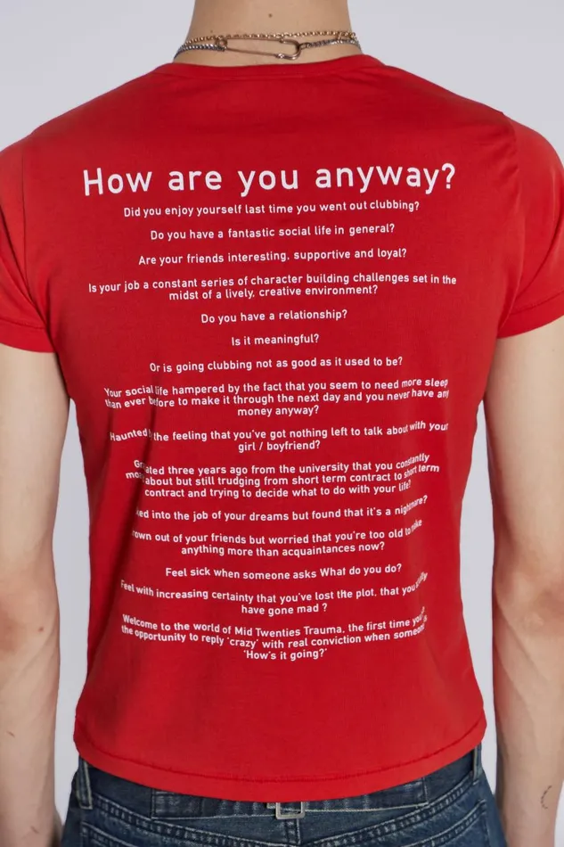 Jaded London Sleazenation Red How Old Are You Baby Tee Men TShirts and Vests