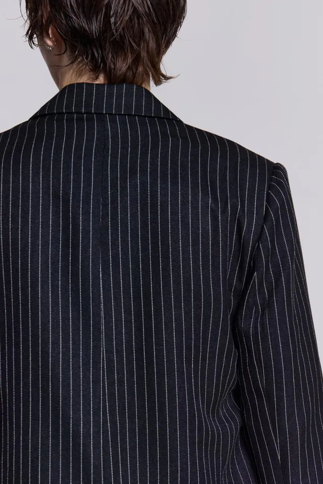 Jaded London Slim Fit Pinstripe Blazer Men Outerwear