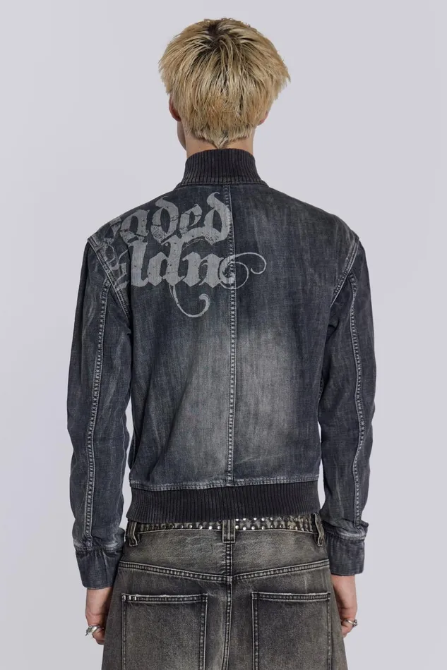 Jaded London Smoke Denim Bomber Men Outerwear