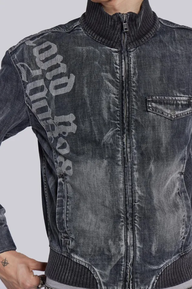 Jaded London Smoke Denim Bomber Men Outerwear