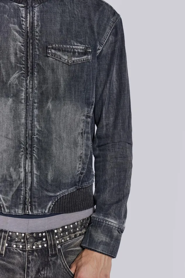 Jaded London Smoke Denim Bomber Men Outerwear