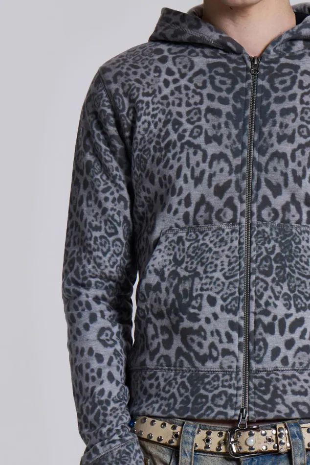 Jaded London Snow Leopard Mini Monster Hoodie Men Hoodies and Sweatshirts