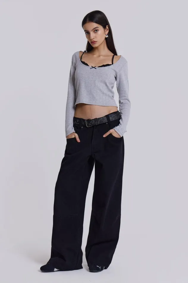 Jaded London Solid Black Colossus Jeans Women Jeans