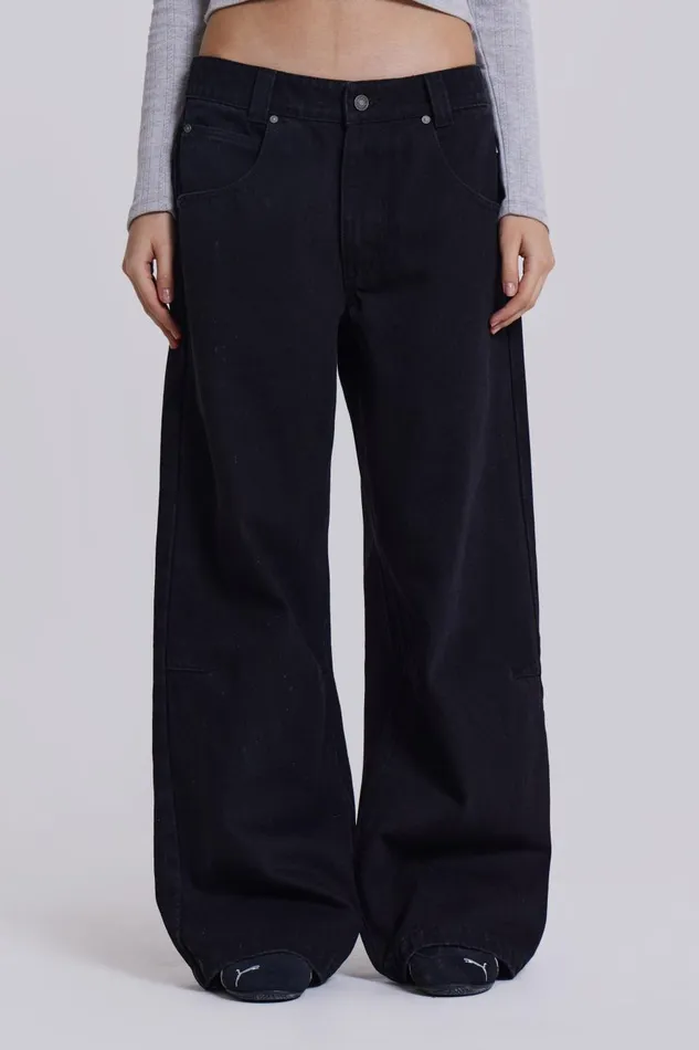 Jaded London Solid Black Colossus Jeans Women Jeans