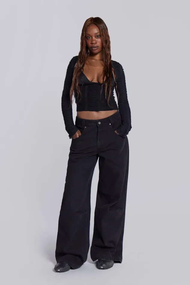 Jaded London Solid Black Colossus Jeans Women Jeans