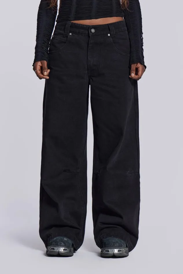 Jaded London Solid Black Colossus Jeans Women Jeans