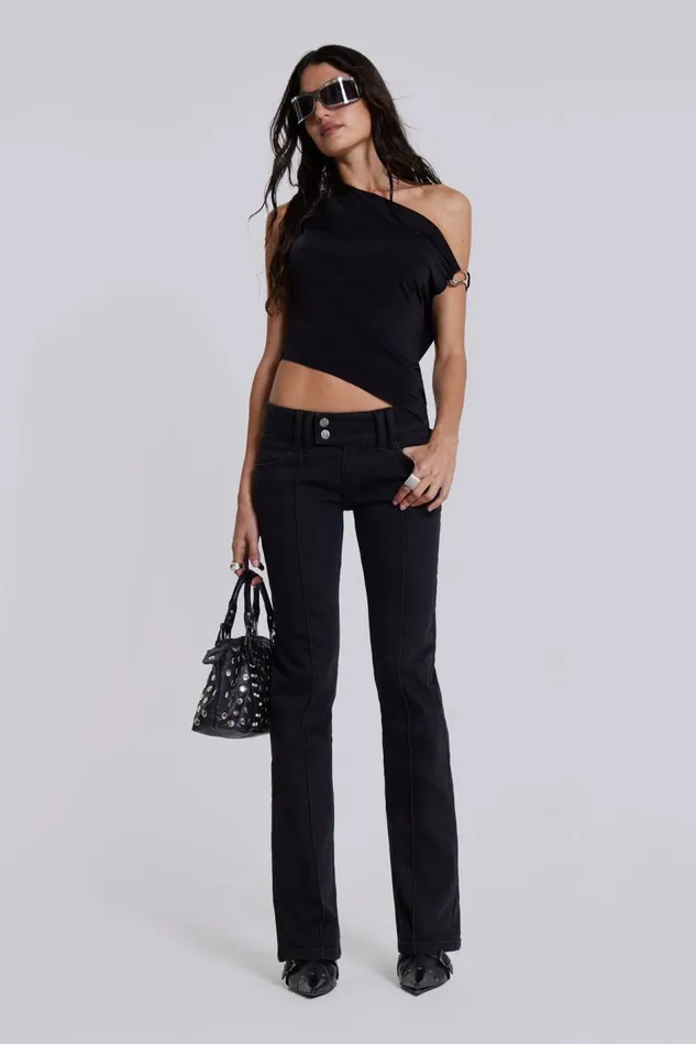 Jaded London Solid Black Thirteen Jeans Women Jeans