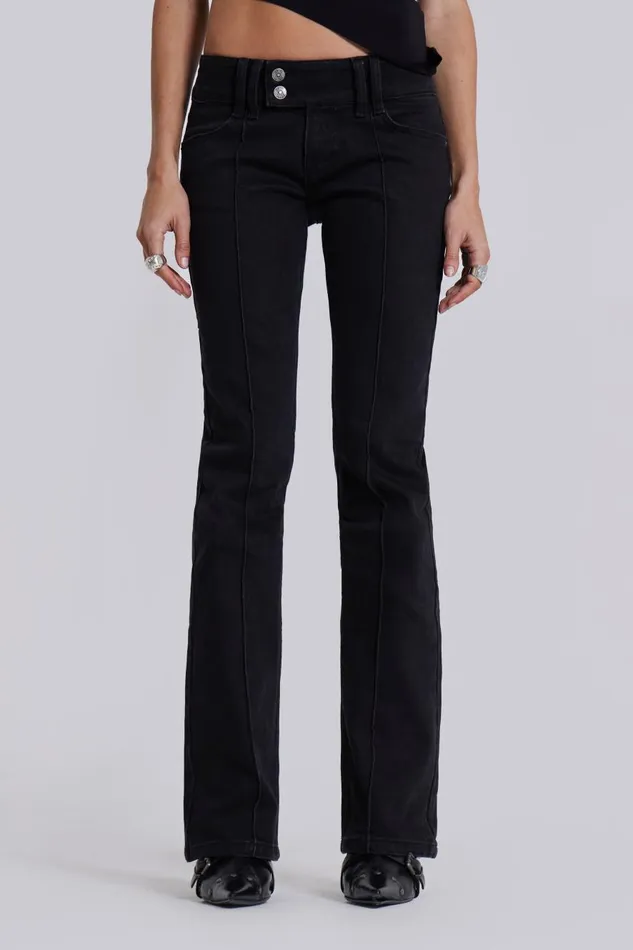 Jaded London Solid Black Thirteen Jeans Women Jeans