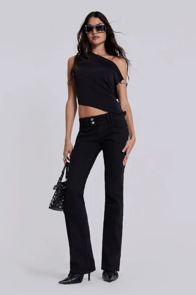 Jaded London Solid Black Thirteen Jeans Women Jeans
