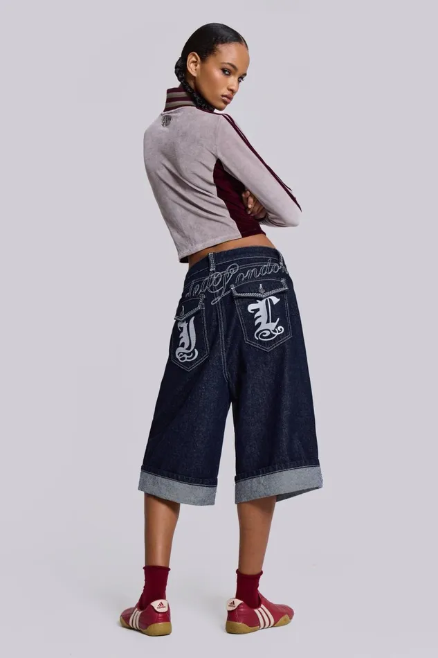 Jaded London Sonic JL Indigo Jorts Women Jeans