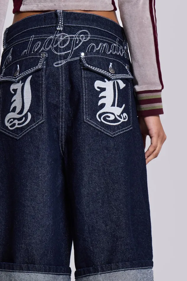 Jaded London Sonic JL Indigo Jorts Women Jeans