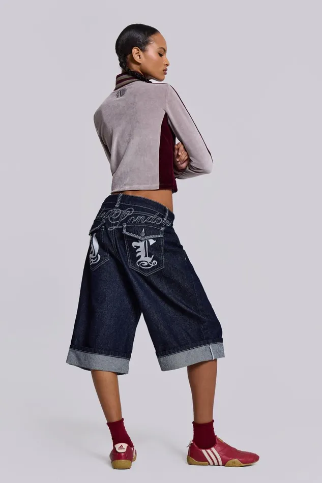 Jaded London Sonic JL Indigo Jorts Women Jeans
