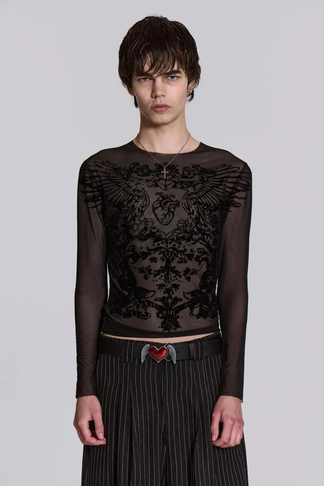 Jaded London Spirit Mesh Top Men TShirts and Vests