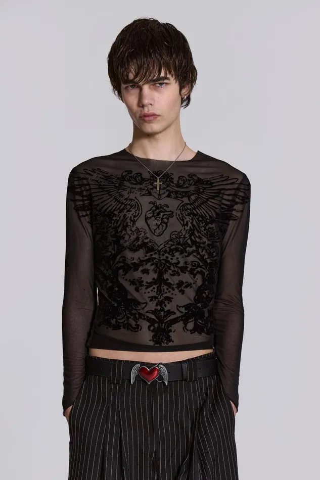 Jaded London Spirit Mesh Top Men TShirts and Vests