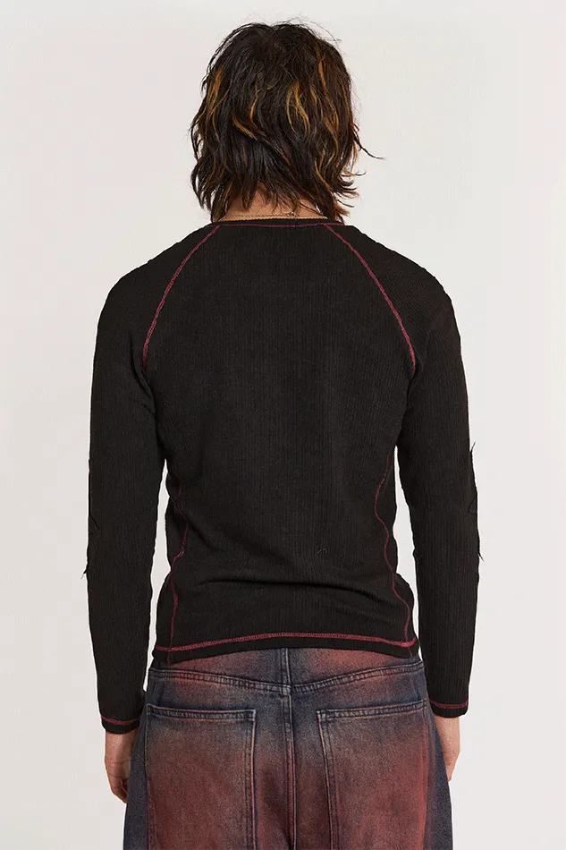 Jaded London Star Overlock Long Sleeve Tee Men TShirts and Vests