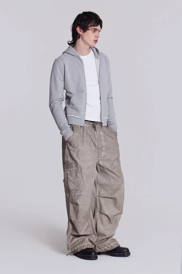 Jaded London Stone Oil Wash Parachute Pants Men Parachute Pants