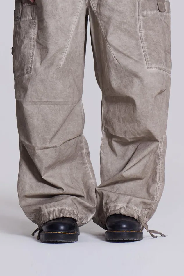 Jaded London Stone Oil Wash Parachute Pants Men Parachute Pants