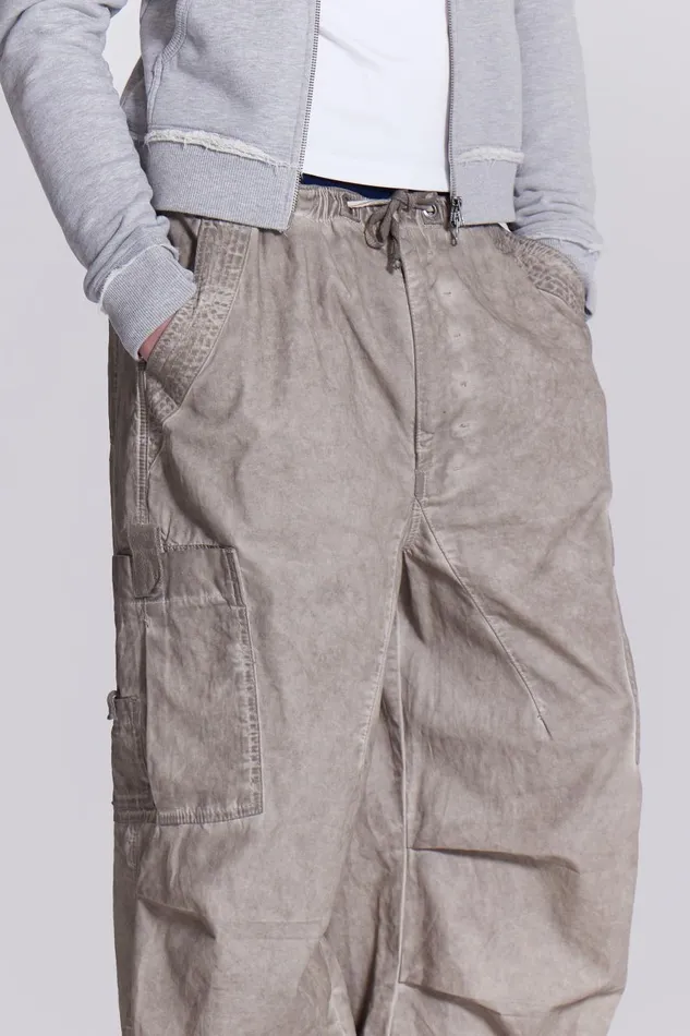 Jaded London Stone Oil Wash Parachute Pants Men Parachute Pants