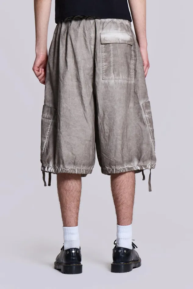 Jaded London Stone Oil Wash Parachute Shorts Men Parachute Pants