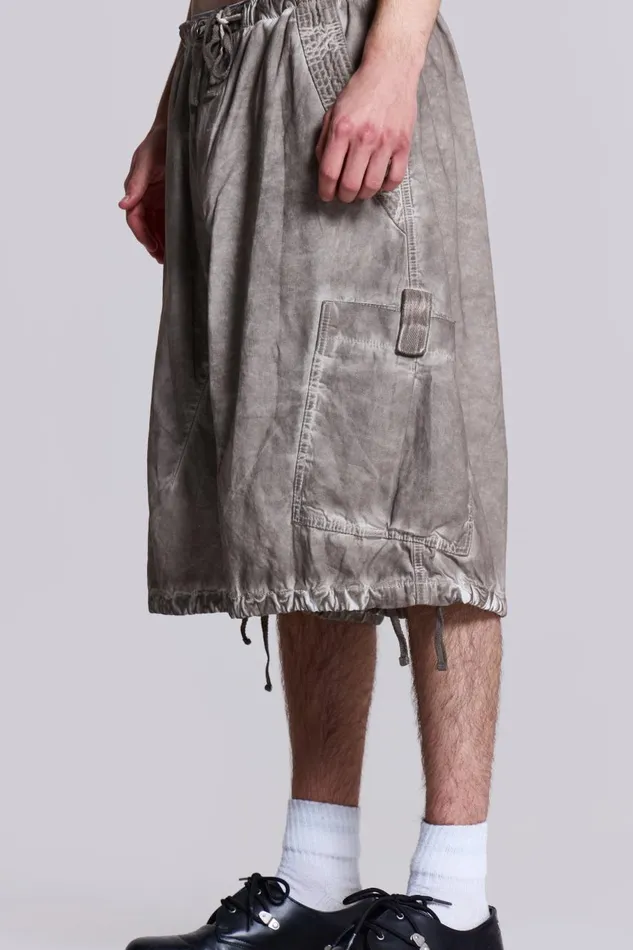 Jaded London Stone Oil Wash Parachute Shorts Men Parachute Pants