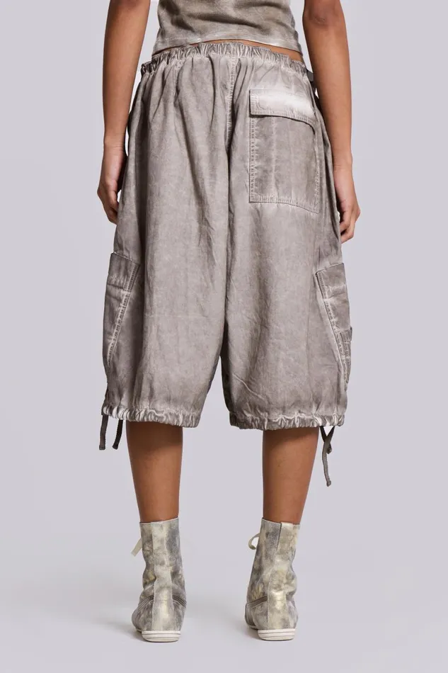 Jaded London Stone Oil Wash Parachute Shorts Men Parachute Pants