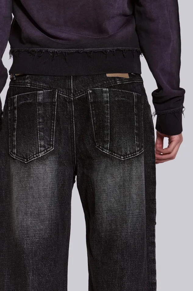 Jaded London Stud Scott Jean Men Baggy Jeans