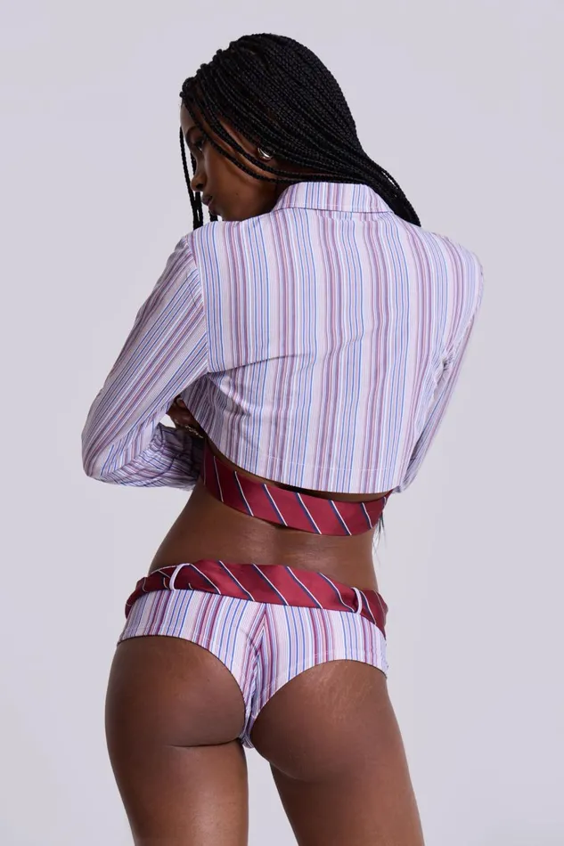 Jaded London Suit and Tie Bikini Hot Pants Women Beach CoOrds
