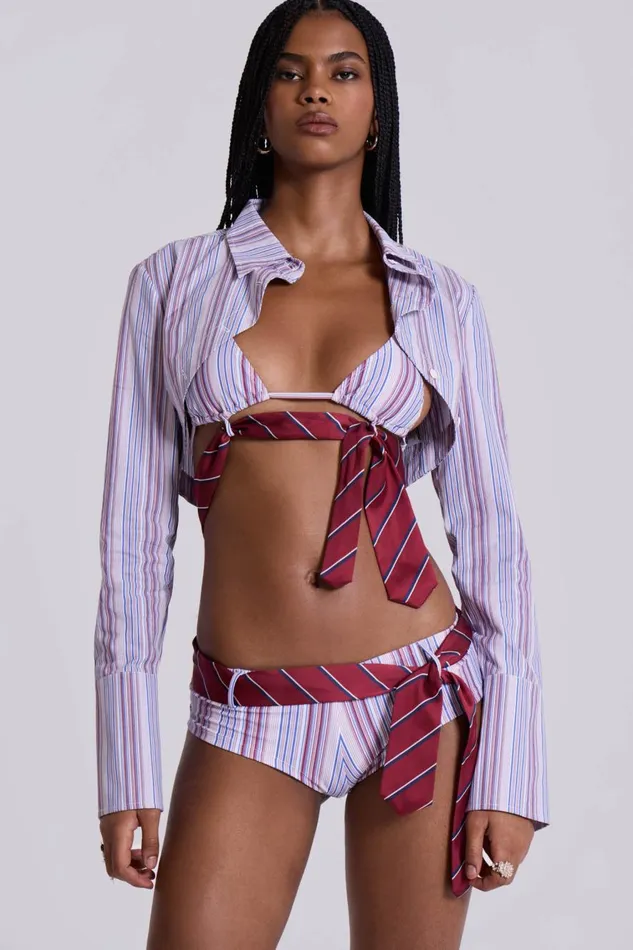 Jaded London Suit and Tie Triangle Bikini Top Women Beach CoOrds