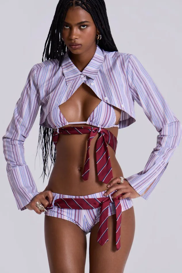 Jaded London Suit and Tie Triangle Bikini Top Women Beach CoOrds