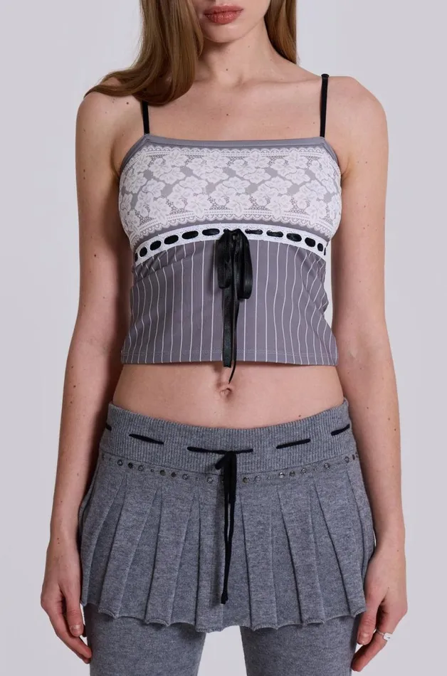 Jaded London Thursday Pinstripe Cami Top Women Bandeau Tops